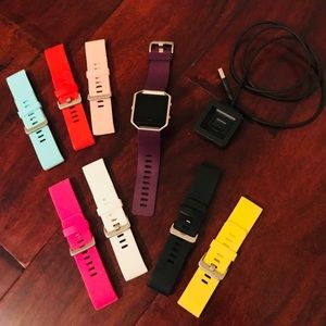 Fitbit blaze, charger, 8 bands